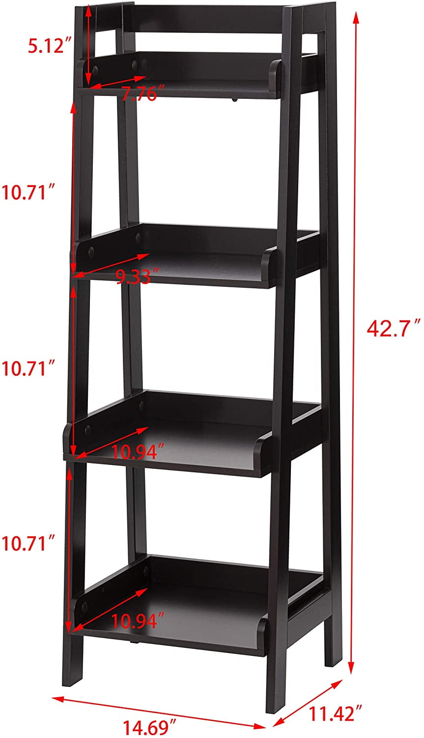 UTEX 3 Tier Ladder Shelf In White & Espresso– spirichhome