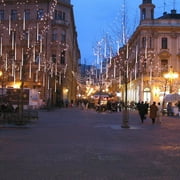 LED 3D Star Meteor Firework Table Light Glass Ball Color Changing Solar Powered Outdoor or Indoor Decoration (Meteor)