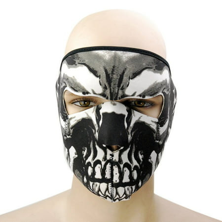 Graphic Style Skull Assassin Black Neoprene Adjustable 2 in 1 Reversible Full Face Mask Motorcycle Snowboard Ski