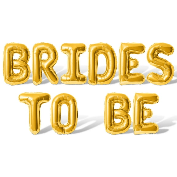 Letter Balloons - BRIDES TO BE 16" Inch Alphabet Letters Foil Mylar Balloon Wedding Shower Party Banner (Gold)