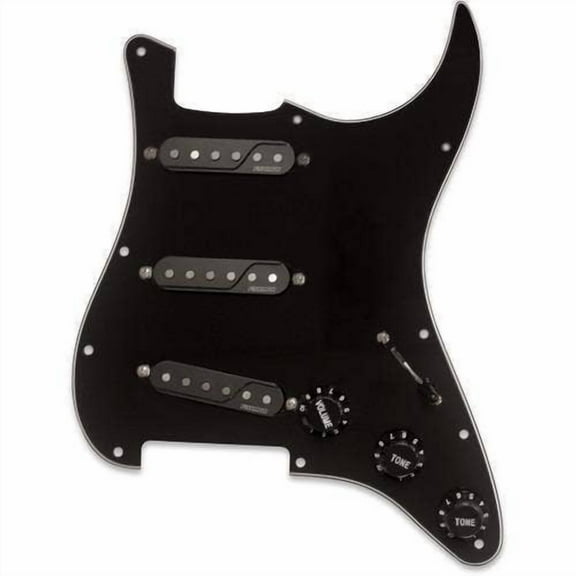 Fishman Fluence Loaded Pickguard - 3 Single Width Strat Pickups, Black