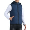 thumbnail image 4 of INSPIRE CHIC Men's Puffer Vest Warm Sleeveless Jacket with Detachable Hooded Winter Padded Vest L Dark Blue, 4 of 6