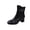 Black, variant on Fesfesfes Ankle Boots For Women Fashion Retro Boots Chunky Heel High-Heels Toe Mid Calf Boots 5.5(37)