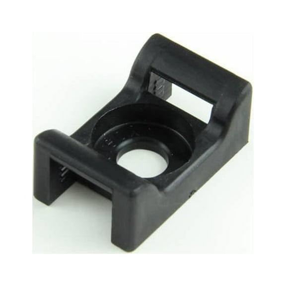 Screw-In Saddle UV Black Cable Tie Mounts for 120 lb. Ties - (pack of 25)