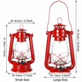 thumbnail image 3 of Stcellnmex 1 Pcs 12 Inch Vintage LED Hurricane Lantern Red Metal Outdoor Battery Operated Lantern with Warm LEDs and Dimmer Switch for Halloween Christmas Indoor Farmhouse Camping Decor, 3 of 8