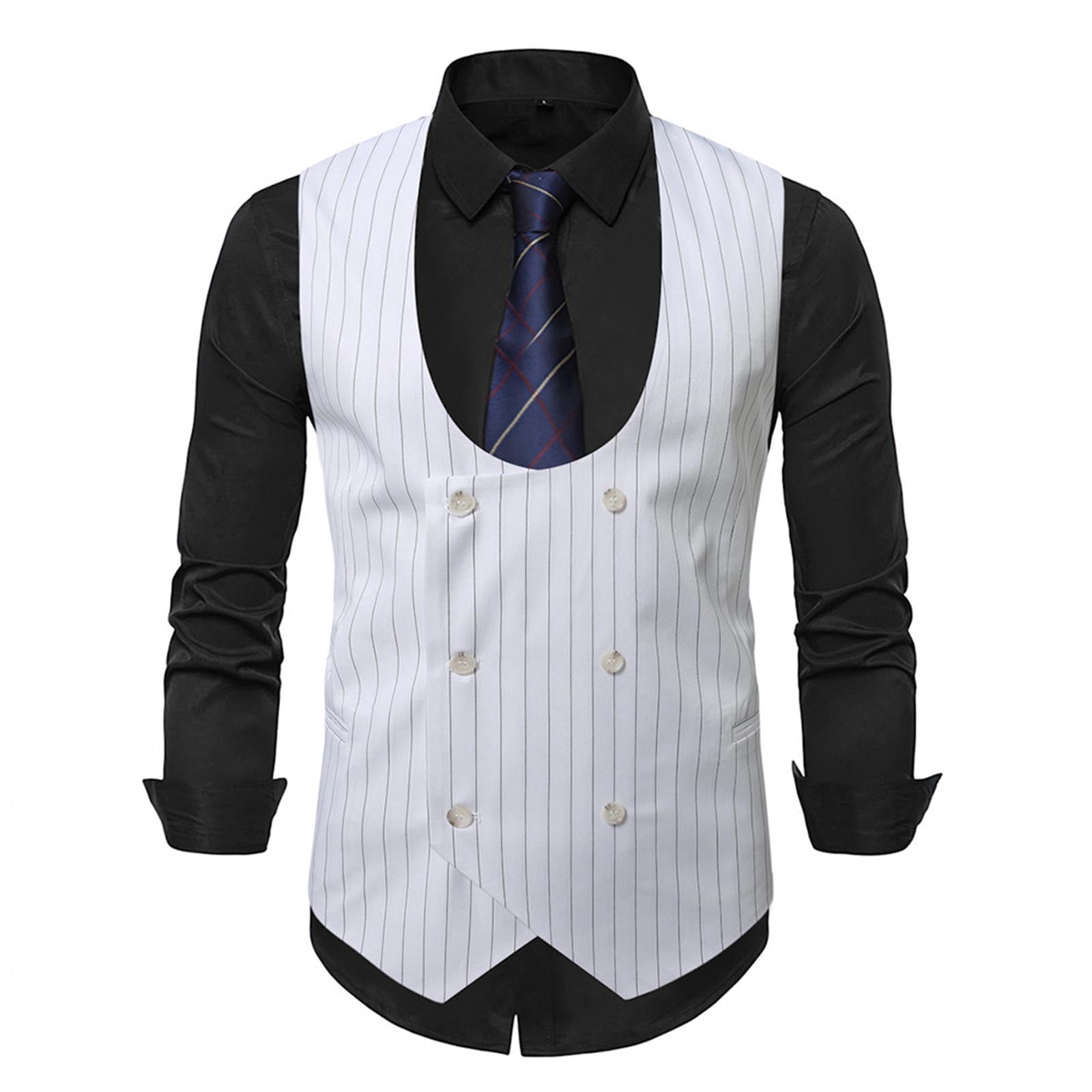 Nmnitkp Vest for Men Comfortable Mens Vintage Suit Vest Plaid