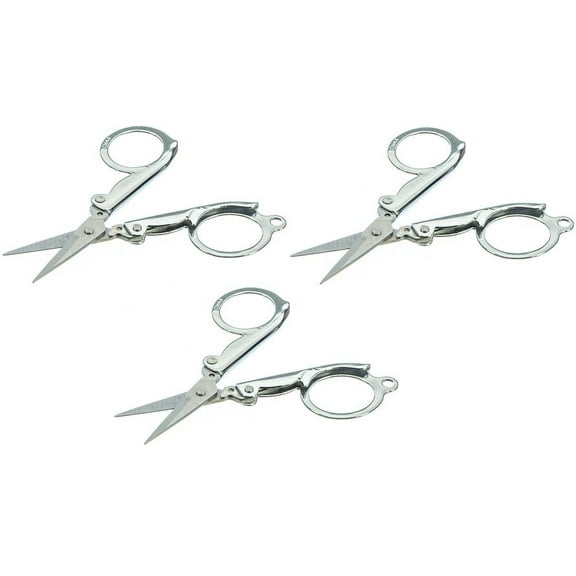 3-Pack 3.5" Folding Scissors Emergency Pocket Travel Stainless Steel Craft First Aid