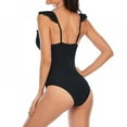 thumbnail image 2 of Women One Piece Swimsuit Ruffle Wrap Textured Beach Swimwear Bathing Suits, 2 of 5