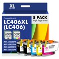 thumbnail image 1 of Cartuchos de tinta Toner Bank LC406XL, paquete de 5, alto rendimiento, 1 of 8