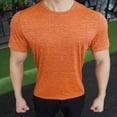 thumbnail image 3 of FRSASU Men's Short Sleeve Crew Neck T-Shirts Athletic Running Workout Performance Breathable Tee Tops Orange, 3 of 7
