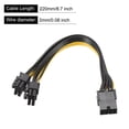 thumbnail image 2 of Uxcell 8 Pin hembra a doble PCIe 8 Pin (62) macho adaptador de alimentación PCI Express cable GPU 220mm/8.7" para tarjeta gráfica, 2 of 6