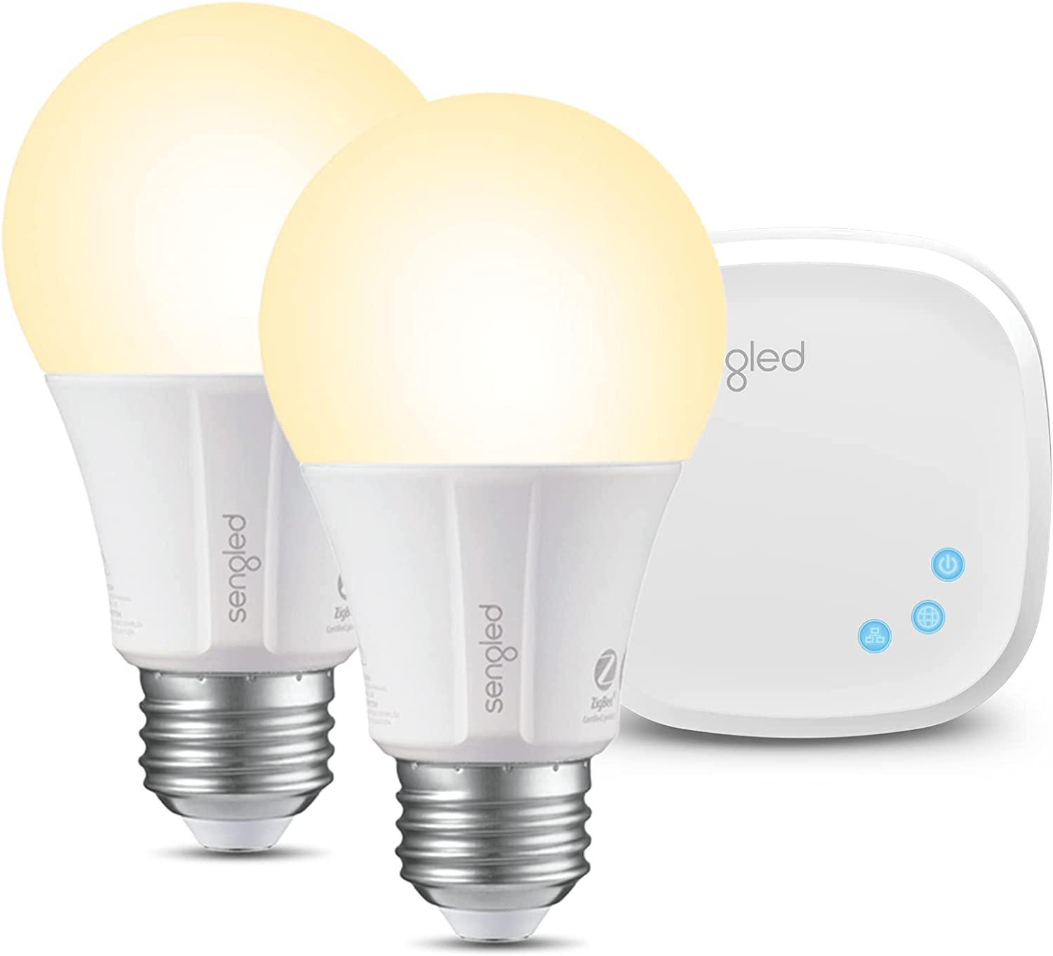 Sengled Smart Light Bulb Starter Kit, Google Home, 2700K Soft White Light Bulbs, A19 E26 Dimmable Bulbs 800LM, 9 (60W Equivalent), 2 Bulbs with Hub, New