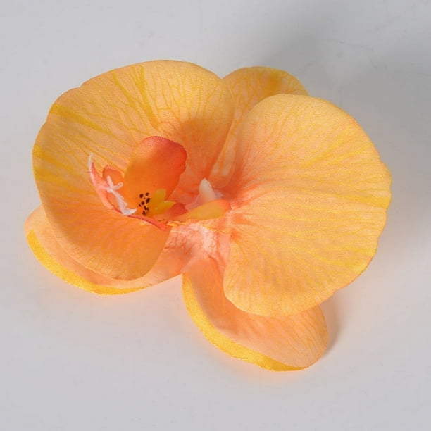 XmhyTop 20 piezas de flores de mariposa artificiales de seda para decoración de bodas, ramos y fiestas, 4,33 pulgadas, color naranja