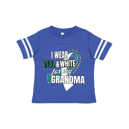 

Inktastic I Wear Teal and White for My Grandma Cervical Cancer Awareness Gift Toddler Boy or Toddler Girl T-Shirt
