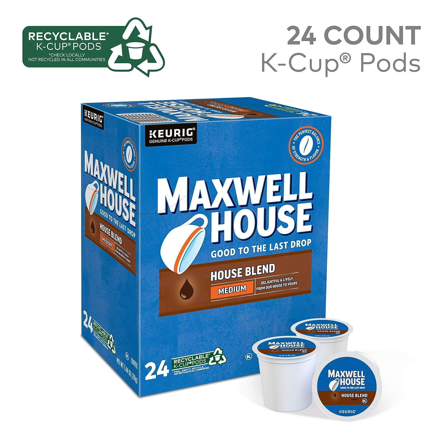 Maxwell House Blend Coffee K-Cup Pods Medium Roast 24/Box (5303) 1678078