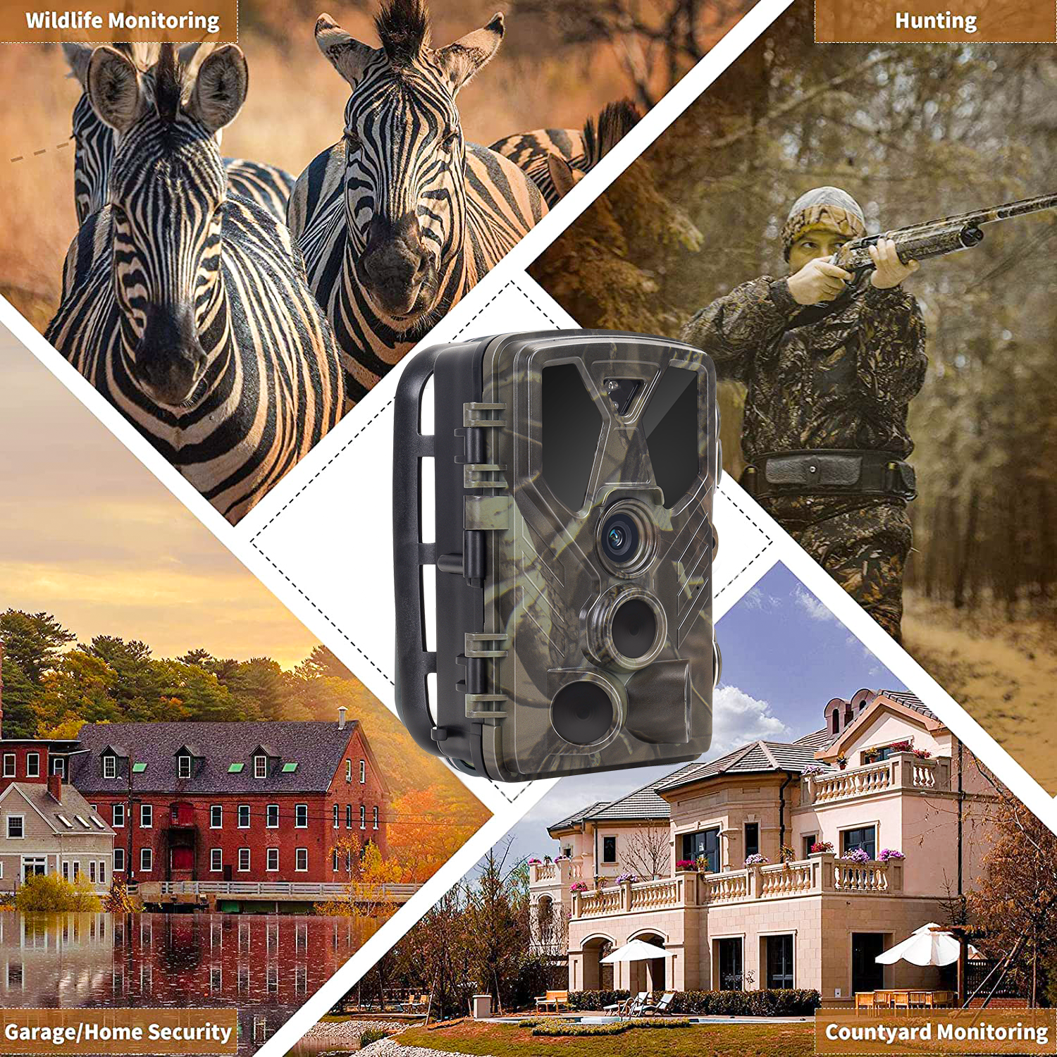 Suntekcam 36MP 4K Night Vision Hunting Trail Monitor with 32GB TF Card, Waterproof