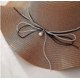 thumbnail image 3 of Sombrero de paja de Color sólido de verano para mujer, sombrero de playa de ala ancha grande, sombrero para el sol, protección solar, gorra de Sol de Panamá, 3 of 4