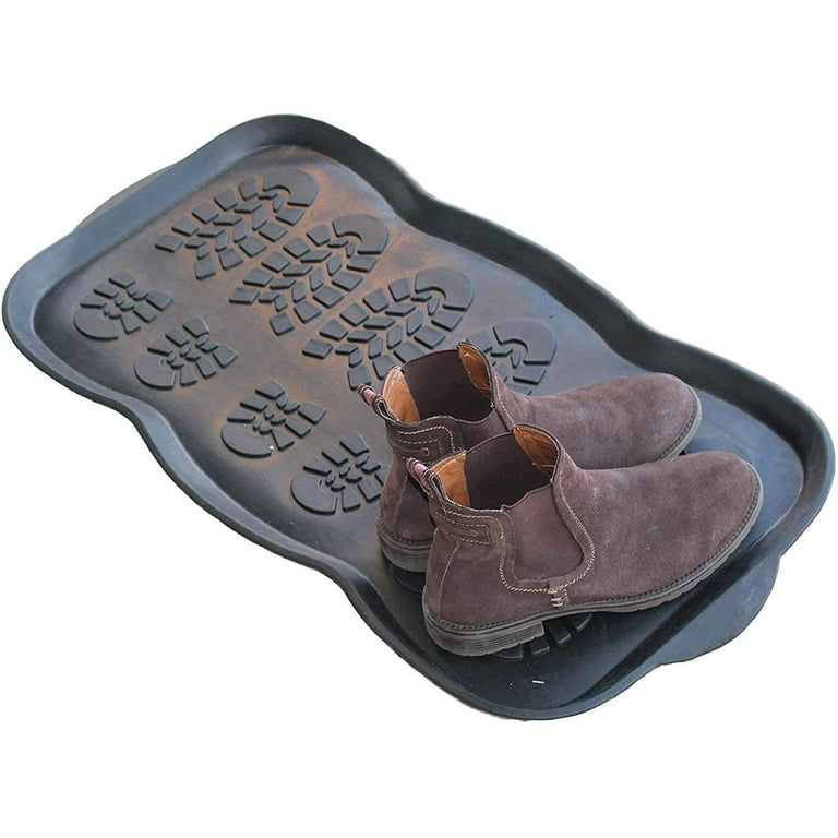 Amerihome Rubber Boot Scrap Mat and Rubber Boot/Shoe Mat, Black