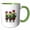 Green/White, variant on 3drose, Bagpipers for Burns Supper Scottish Thistles Wearing Plaid, 11oz Magic Transforming Mug