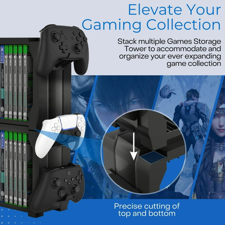 TNP Games Storage Tower (Up to 15 CD Disc) For PS5 Game Disk Rack and  Controller Stand Holder For Xbox Series X/Nintendo Switch/PS4 Controller  Stand