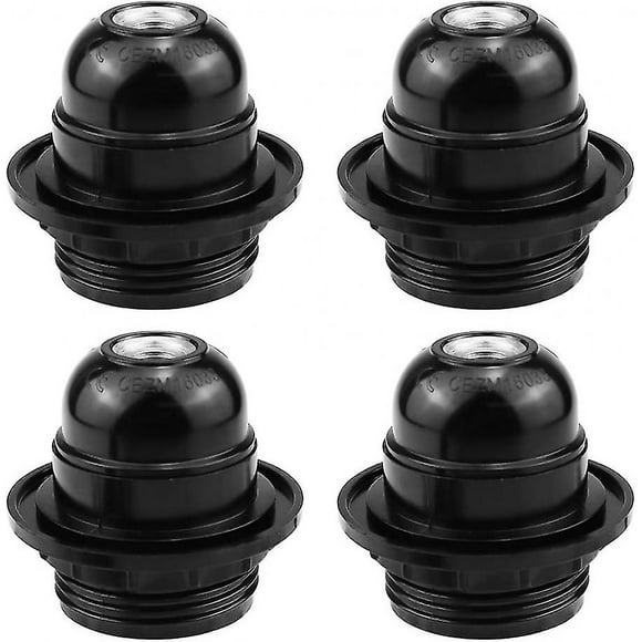 4 Pieces E27 Socket Adapter, E27 Socket, Black E27 Socket Screw Socket Lamp Holder, Retro E27 Bulb, For Retro Light Bulb Socket Fixing