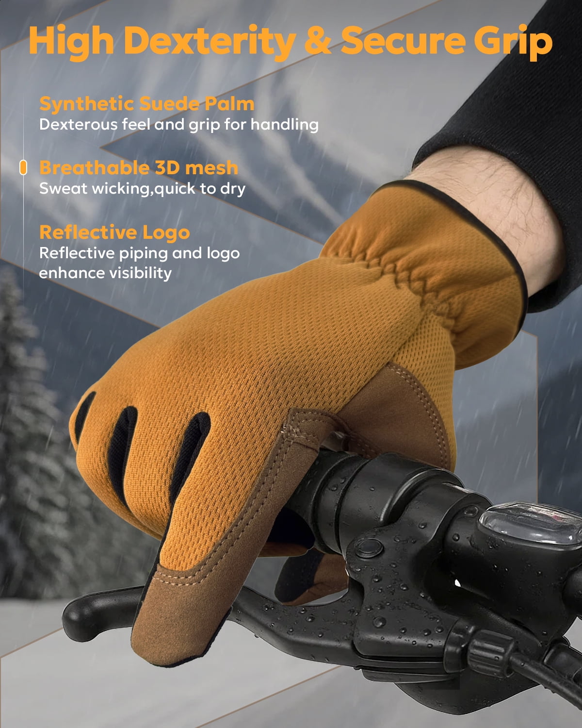 Thermal Winter Work Gloves for Men, High Dexterity Cold Weather Glove for Driving, Gardening, Motorcycle, and Mechanics