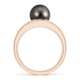 thumbnail image 2 of ANGARA Solitaire Tahitian Cultured Pearl Double Shank Ring in 14K Rose Gold for Women | June Birthstone, Birthday, Anniversary, Jewelry Gift for Women | Pearl Ring, 2 of 8