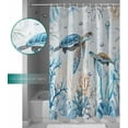 thumbnail image 6 of Coral Starfish Shower Curtain, Summer Ocean Shower Curtain Set with Hooks, Spring Summer Waterproof Fabric Shower Curtains for Bathroom Decor, 36x72 Inch Bath Curtain, 6 of 6