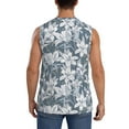 thumbnail image 4 of Goofa Lilies Flowers Printed Men's Sleeveless T-Shirt - Athletic Gym Workout Tank Top for Men - Moisture-Wicking, UPF 30+ Quick-Dry Muscle Tee-Medium, 4 of 8