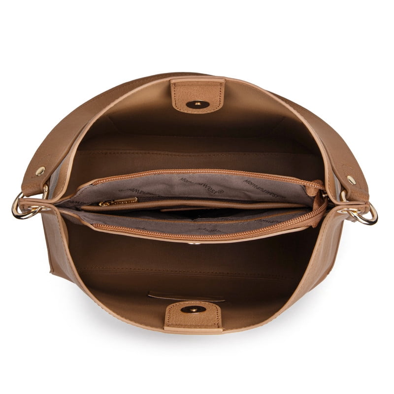 Montana West Hobo Purse for Women Bucket Shoulder Bag with Crossbody Strap, Brown