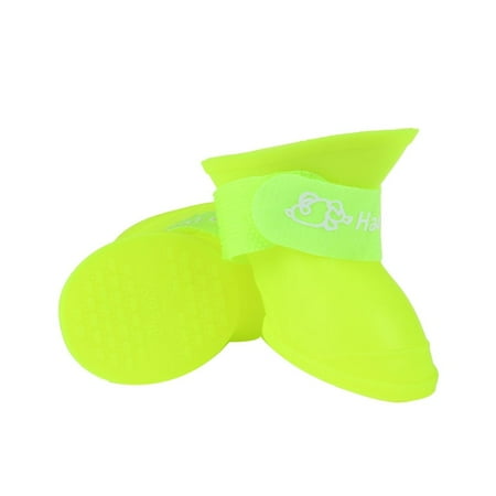 7Colors Waterproof for Four Seasons Anti-skid Anti Slip Cat Boots Silicone Boots Pet Supplies Dog Rain Shoes YELLOW L