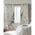 thumbnail image 3 of Easter Blackout Curtains 54 Inches Long, Country Rabbit Eggs Botanical Flowers Leaves Thermal Insulated Black Out Curtains, Darkening Window Curtain Drapes for Bedroom Living Room 45"x54" 2 Panels, 3 of 9