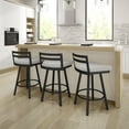 thumbnail image 6 of Amisco Derek 30 In. Swivel Bar Stool - Light Grey Polyester / Black Metal, 6 of 9