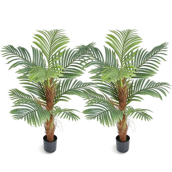 VEVOR 4 FT Artificial Areca Catechu Betel Nut Palm Tree Faux Lifelike Fake Plant