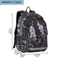 thumbnail image 2 of FORMRS Unisex School Backpack 17" Student Travel Bag with Laptop Compartment, Light Purple Flowers, 2 of 7