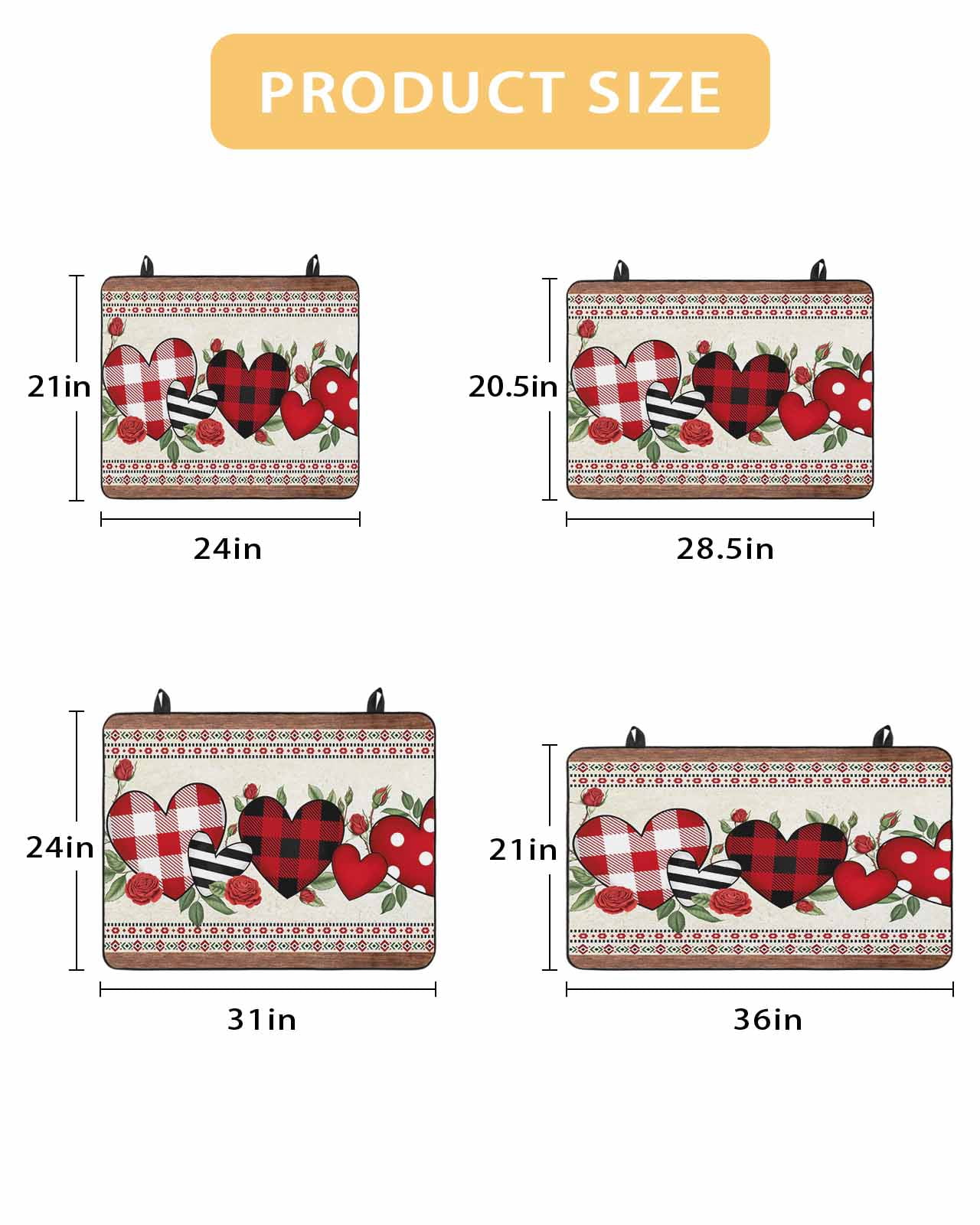 Large Induction Cooktop Protector Mat Love Heart Valentine's Day Stove Top Covers for Electric Stove, Spring Floral Roses Romantic Decorative Stove Burner Cover Mats, Glass Top Stove Cover