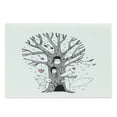 thumbnail image 1 of Cartoon Cutting Board, Monochrome Tree with Playing Bunny and Fox Doodle Style Arrangement, Decorative Tempered Glass Cutting and Serving Board, Large Size, Pink Black White, by Ambesonne, 1 of 1
