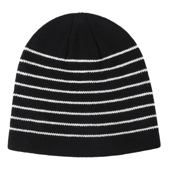PureCasa Winter Hat Beanie for Men Women Fashion Striped Beanie Cuffed Winter Warm Cozy Chunky Rib Knit Hat for Running Cycling Snow Ski Beanie