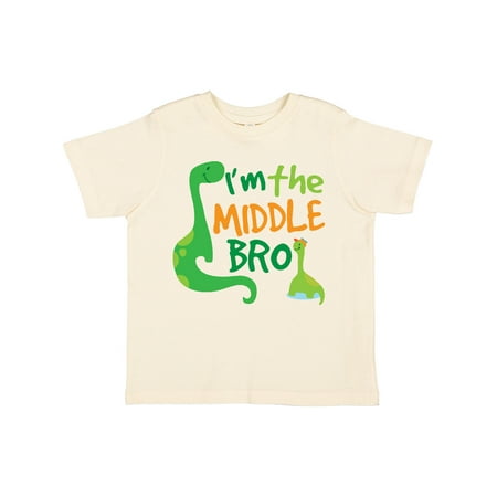 

Inktastic Middle Brother Boy Dinosaur Announcement Boys Toddler T-Shirt