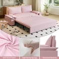 thumbnail image 5 of 70.1" Queen Pull Out Sofa Bed, Pull Out Bed, 3 in 1 Convertible Sleeper Sofa, Velvet Loveseat Couch with 2 Soft Pillows for Living Room, Apartment, Small Space (Pink, 70.1''), 5 of 8