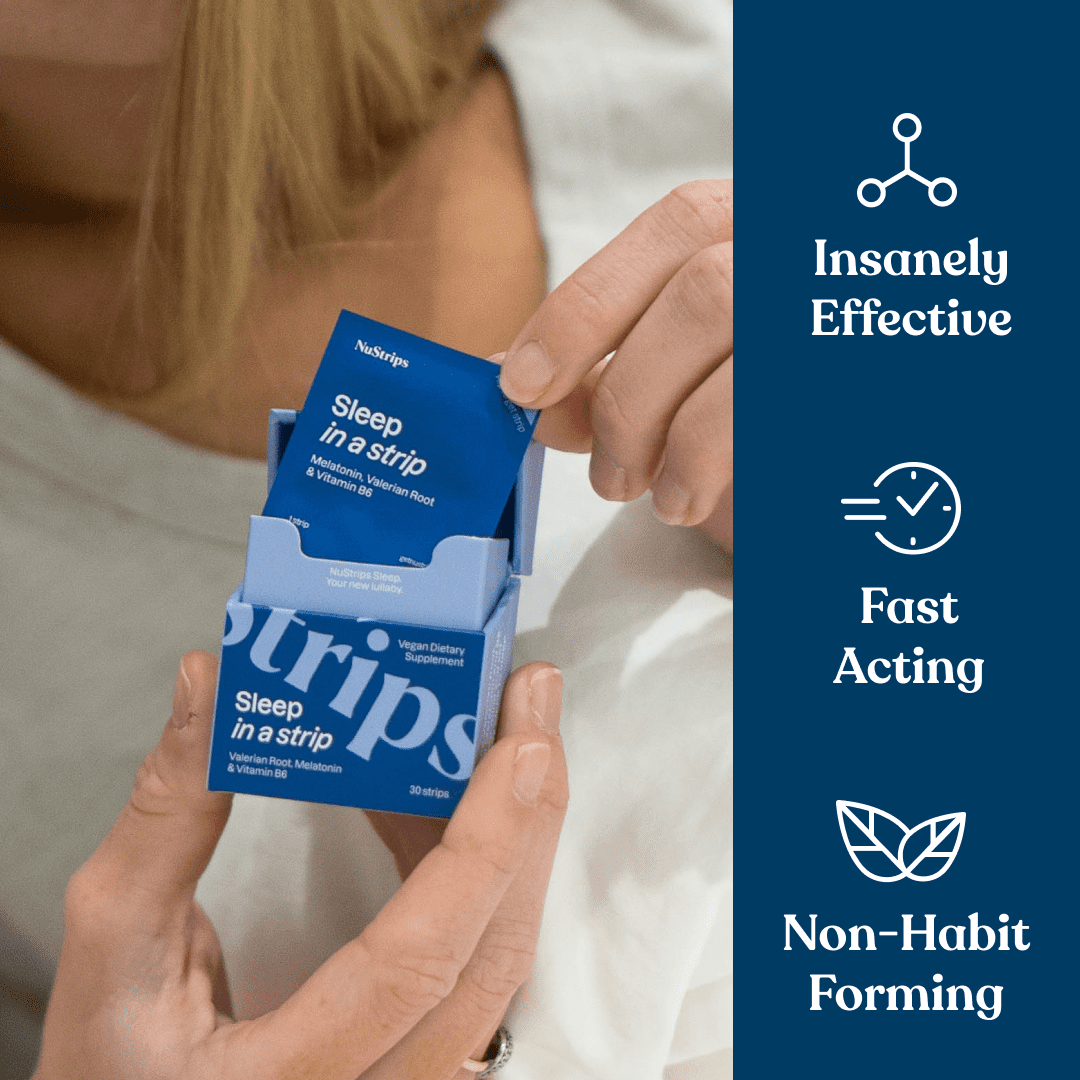 NuStrips Sleep in a Strip™ (30 Ct) - 100% Natural, Vegan Melatonin