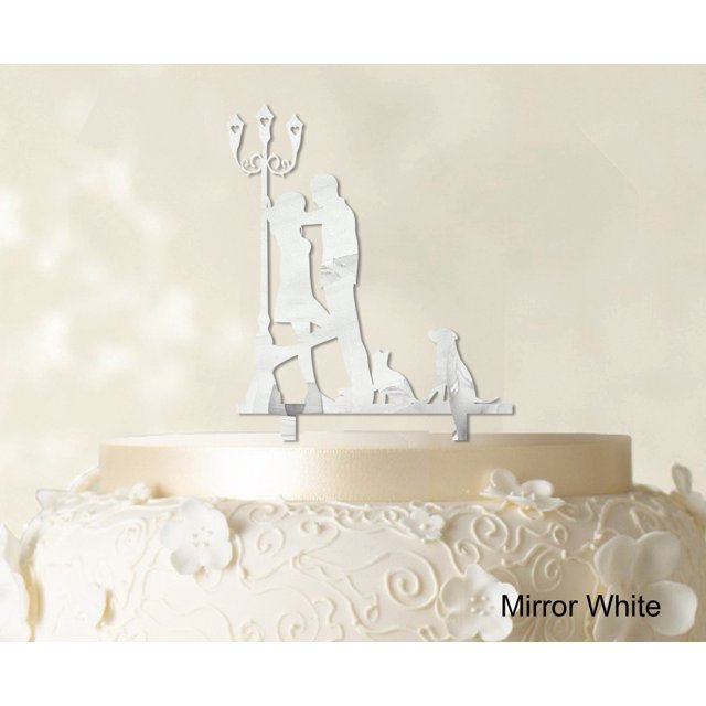 Printtoo Couple Wedding Cake Topper Personalized Silhouette Cake Topper Color Option Available 4-6 Inches Wide
