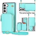 thumbnail image 1 of SaniMore for Samsung Galaxy S22 Plus 6.6" 2022 Case with Back Zipper Wallet Flip Kicktsand Crossbody Shoulder Strap Retro PU Leather Wear-resistant Shockproof Anti-drop Cover for Girls Women, Green, 1 of 11