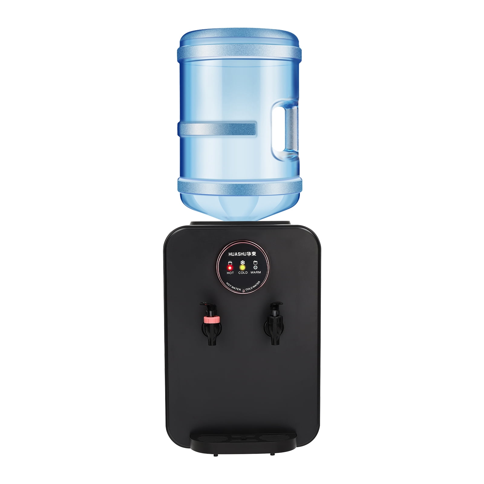 Hot/Cold Water Dispenser, Top Loading Water Dispenser Black 0.13gal Premium Countertop Water Dispenser, 10.04*9.84*14.56in