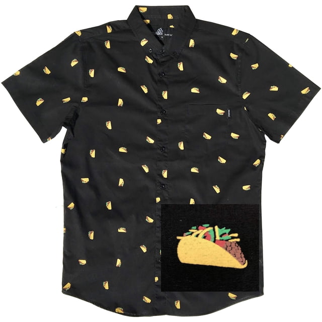 Molokai Fun Novelty Taco Tuesday Button Down Shirts (Tacos, XL)