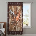 thumbnail image 4 of Brown Retro Horse Sheer Curtains 45 Inches Long, Vintage Western Stars Country Light Filering Curtains, Breathable Simi Curtain Privacy Drapes for Kitchen Bathroom Lightweight Small Window Treatment, 4 of 9