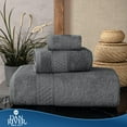 thumbnail image 5 of Dan River 3 Piece Towel Set Soft Quick Drying Cotton Bath Towel For Gym, Spa and Bathroom - Gray, 5 of 11