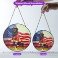 thumbnail image 5 of Firefighter Newfoundland Hero Rescue Fire Dept Fireman USA Flag Stained Glass Suncatcher Newfie Dog Lover Gifts Window Hanging Sign Decor - 02026, 5 of 5