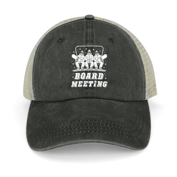 Board Meeting Black Baseball Cap for Men Women, Adjustable Snapback Hats Trucker Hat