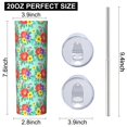 thumbnail image 3 of Pioneer Flower Floral Print Pattern 20oz Skinny Tumbler with Straw & Lid, Double Wall Vacuum Insulated Cup, Leak-Proof, Cup Holder Friendly, Hot 6H Cold 12H, 3 of 6